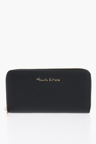 Textured Faux Leather Wallet with Golden Logo