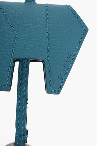 Animal-Shaped Textured Leather Keychain