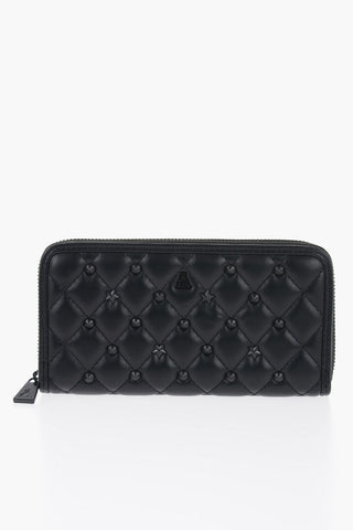REBEL BLACKY Quilted Faux Leather FLEUR Wallet with Studs