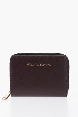 Solid Color Faux Leather Wallet with Golden Logo