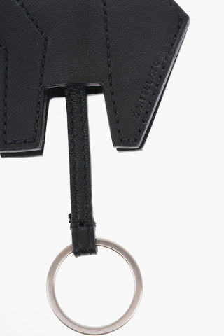 Animal-Shaped Textured Leather Keychain