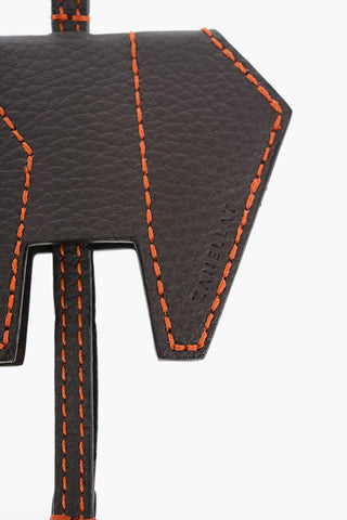 Animal-Shaped Textured Leather Keychain