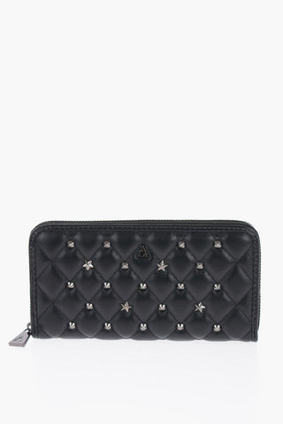 REBEL Quilted Faux Leather FLEUR Wallet with Studs