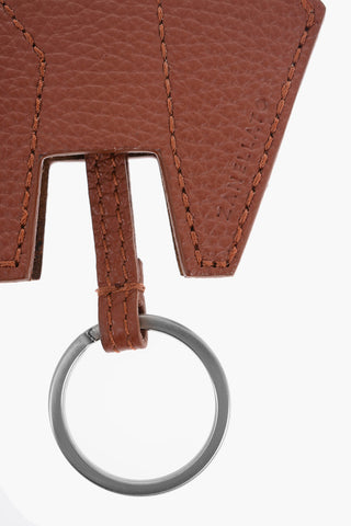 Animal-Shaped Textured Leather Keychain