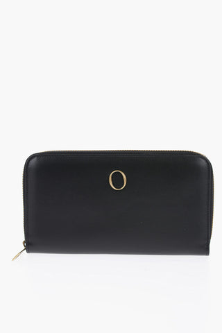 Leather Continental Wallet with Golden Detail