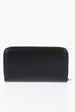 Leather Continental Wallet with Golden Detail