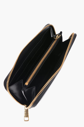 Leather Continental Wallet with Golden Detail
