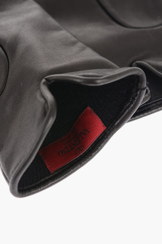 GARAVANI Leather Gloves with Golden Metal Monogram