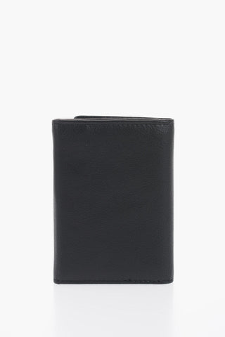 Textured Leather Mini Wallet with Engraved Logo
