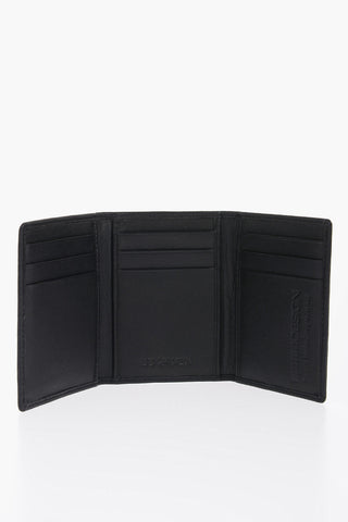 Textured Leather Mini Wallet with Engraved Logo