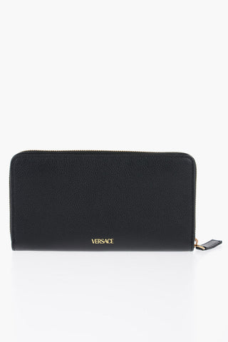 Textured Leather Wallet with Golde-MEDUSA
