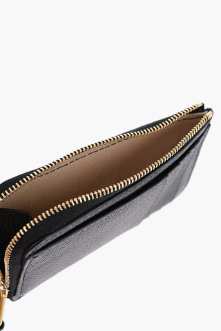 Textured Leather MARCIE Card Holder With Golden-Closure