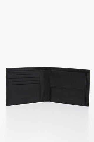 Textuted Leather Wallet with Ton-On-Ton Logo
