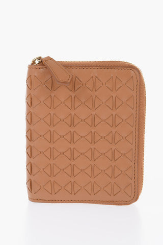 Engraved Leather MOSAICO Mini Wallet with Zip Closure