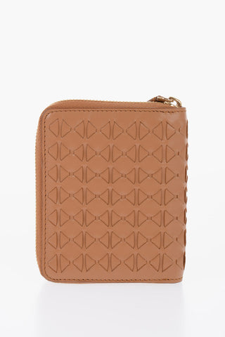 Engraved Leather MOSAICO Mini Wallet with Zip Closure