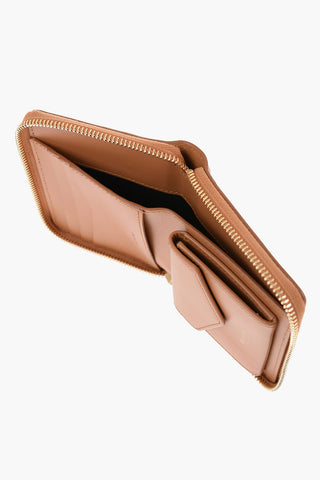 Engraved Leather MOSAICO Mini Wallet with Zip Closure