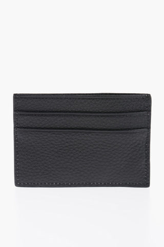 JEANS COUTURE Textured Leather Card Holder with Metal Logo