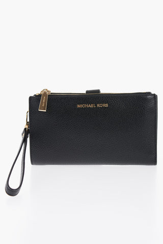 MICHAEL Textured Leather Wallet with Golden Effect Details