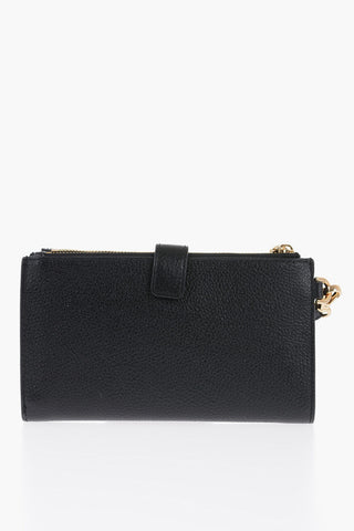 MICHAEL Textured Leather Wallet with Golden Effect Details