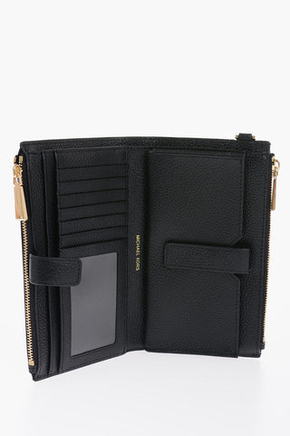 MICHAEL Textured Leather Wallet with Golden Effect Details