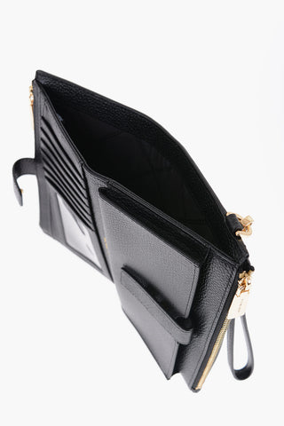MICHAEL Textured Leather Wallet with Golden Effect Details