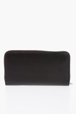 Leather Continental Wallet with Zip Closure
