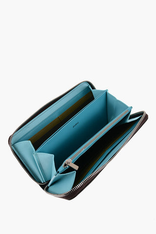 Leather Continental Wallet with Zip Closure