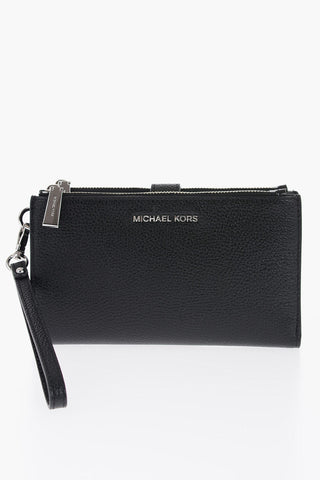 MICHAEL Textured Leather Wallet with Silver Effect Details