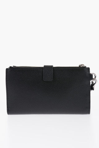 MICHAEL Textured Leather Wallet with Silver Effect Details