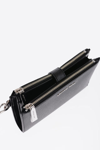 MICHAEL Textured Leather Wallet with Silver Effect Details