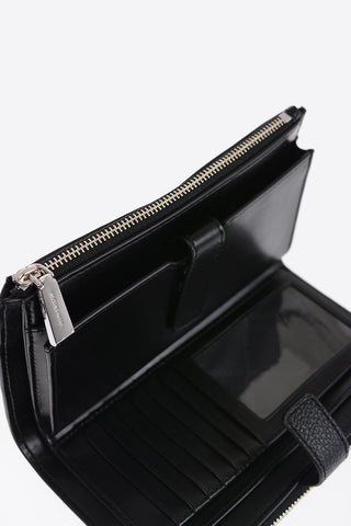 MICHAEL Textured Leather Wallet with Silver Effect Details