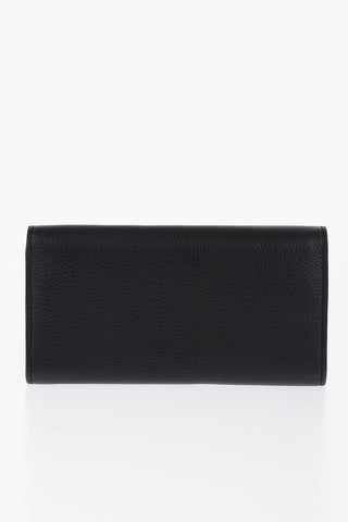 Textured Leather MARCIE Wallet with Golden Details