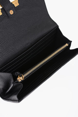 Textured Leather MARCIE Wallet with Golden Details