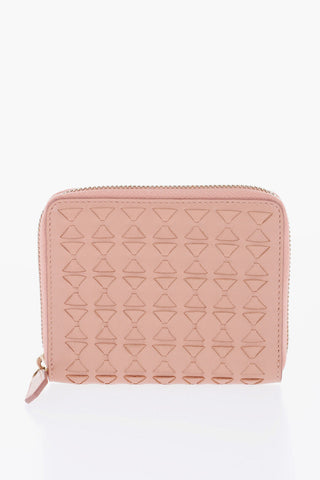 Engraved Leather MOSAICO Mini Wallet with Zip Closure