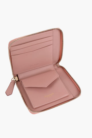 Engraved Leather MOSAICO Mini Wallet with Zip Closure