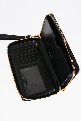MICHAEL Quilted Leather Wallet with Gold-Effect Logo