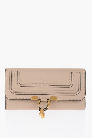 Textured Leather MARCIE Wallet with Golden Details