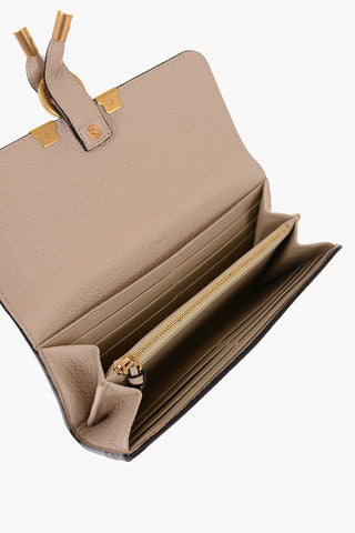 Textured Leather MARCIE Wallet with Golden Details