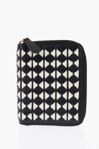 Two-Tone Engraved Leather MOSAICO Mini Wallet