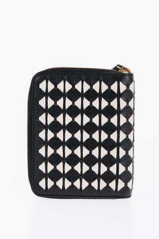 Two-Tone Engraved Leather MOSAICO Mini Wallet