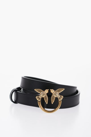 Leather Belt with Golden-Buckle 20mm
