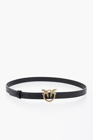 Leather Belt with Golden-Buckle 20mm