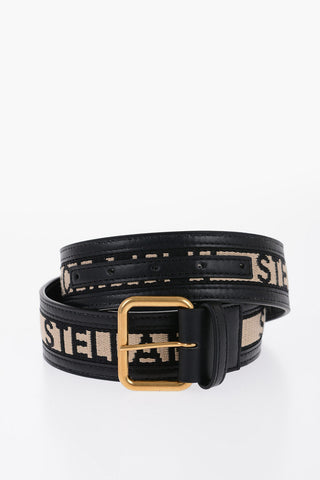 Vegan Leather Belt With Embroidered Logo