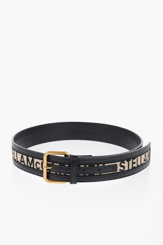 Vegan Leather Belt With Embroidered Logo
