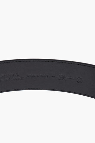 Cintura in Pelle con Fibbia Argentata 40mm