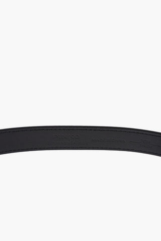 Slim Leather Belt with Silver-Effect Buckle 20mm
