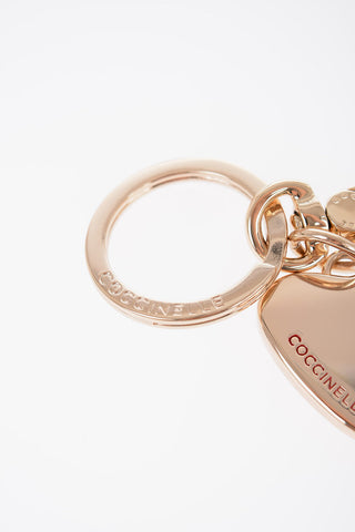 Metal Keychain with Heart Pendant