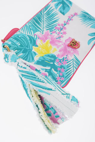 Pochette In Cotone Con Fantasia Floreale