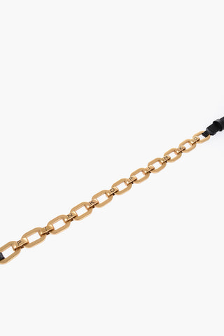 Chain Detail Leather Belt 20mm