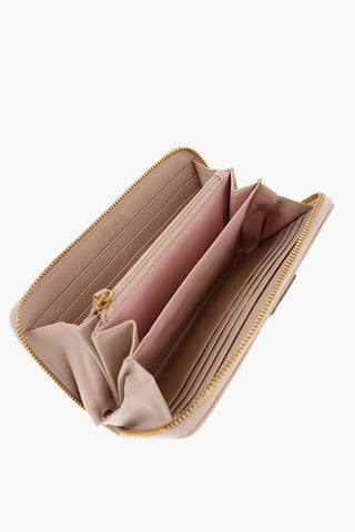 Textured Vegan Leather ALAIDE Wallat with Embossed Logo